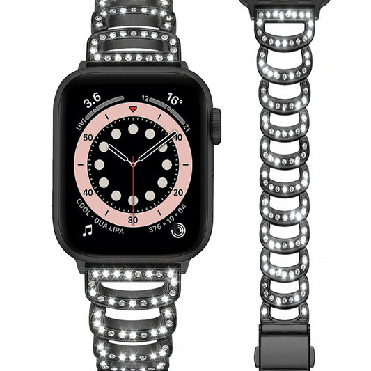 Crystal Studded Rhinestone Metal Watch Band