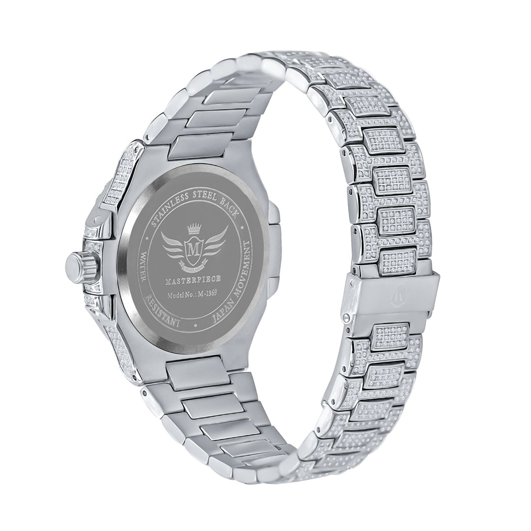 Men's Roman Style CZ Stainless Steel Watch