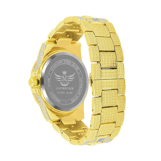 Men's Hip Hop Fashion Gold Metal Watch