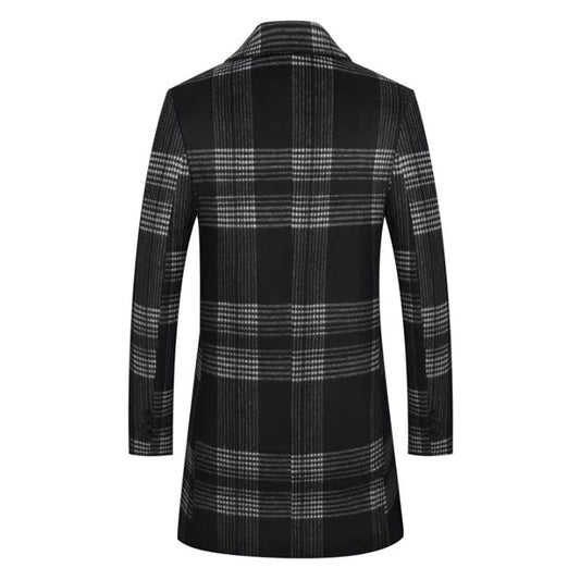 Men's Winter Plaid Wool Coat