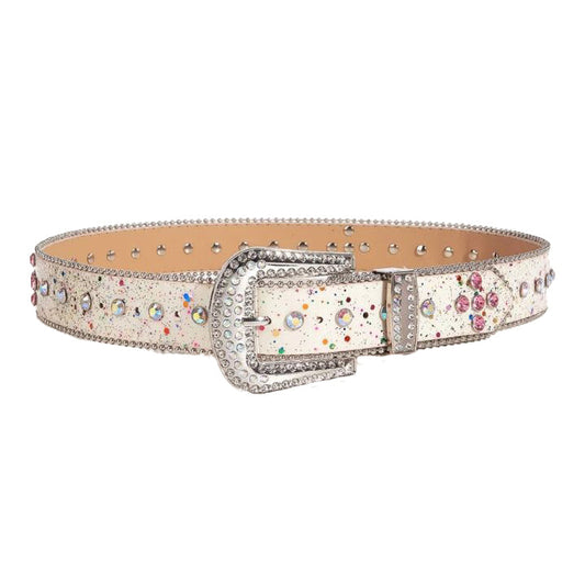 Western Rhinestone Belt A Statement of Elegance with Rainbow Colors