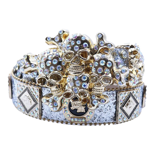 Luxury Skull Rhinestone Western Belt