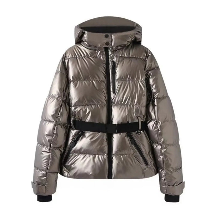 Women’s Winter Hooded Down Jacket with Belt