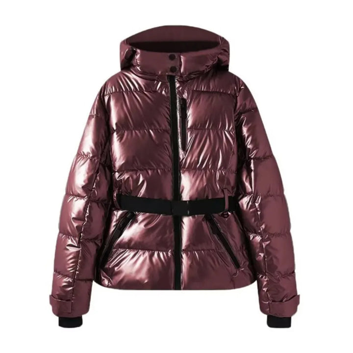 Women’s Winter Hooded Down Jacket with Belt