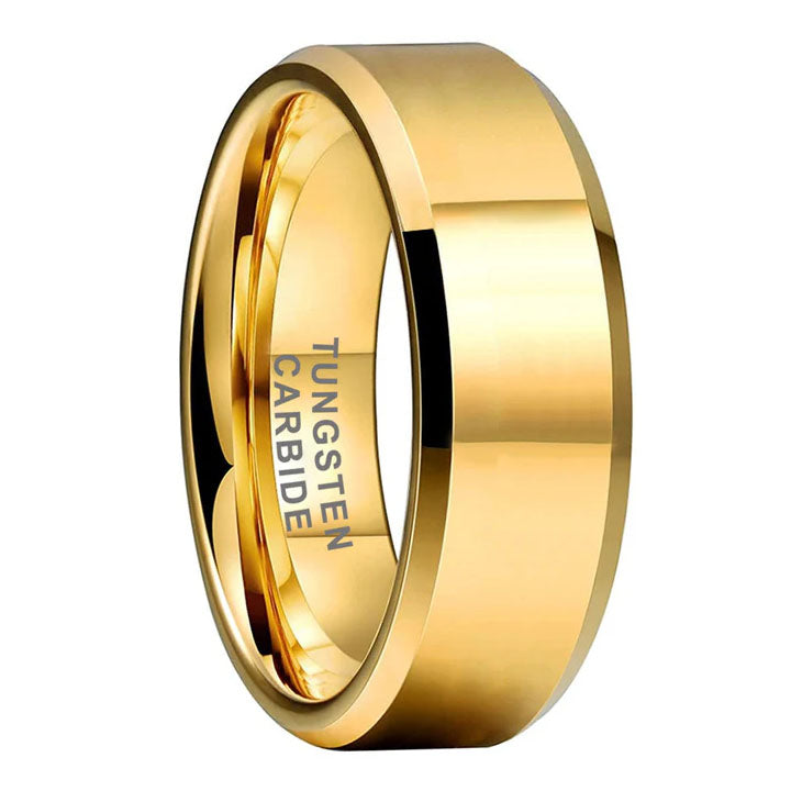 6mm/8mm Classic Gold Tungsten Carbide Ring