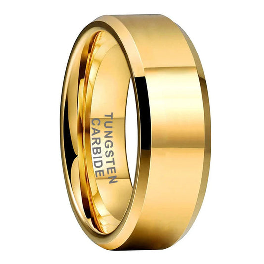 6mm/8mm Classic Gold Tungsten Carbide Ring