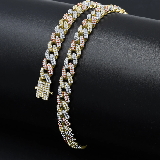 Iced Out Multi Cuban Link Chain-8mm