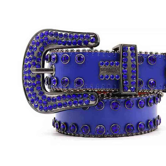 Blue Strap With Blue Rhinestone BB Belt