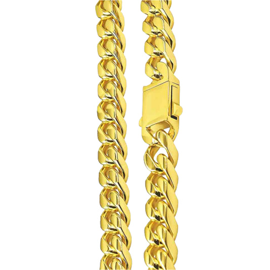 Magnifique Rapper - 12MM Miami Cuban Hip Hop Gold Chain Locked | RhinestoneBeltstore.com