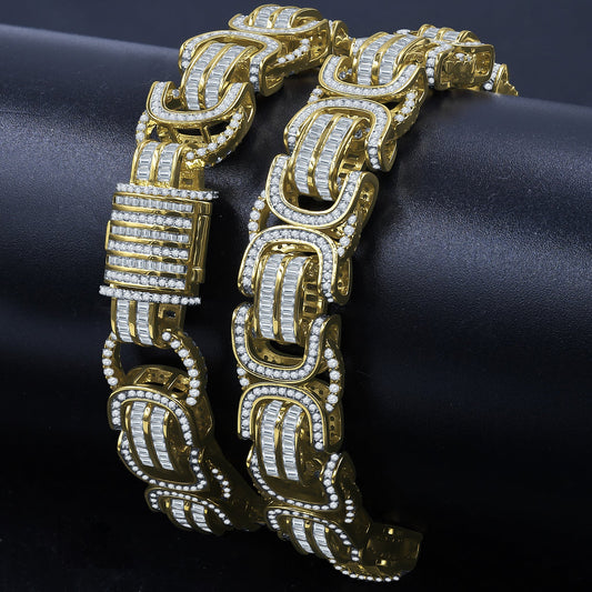 PROSAIC Gold & Silver CZ Brass Chain