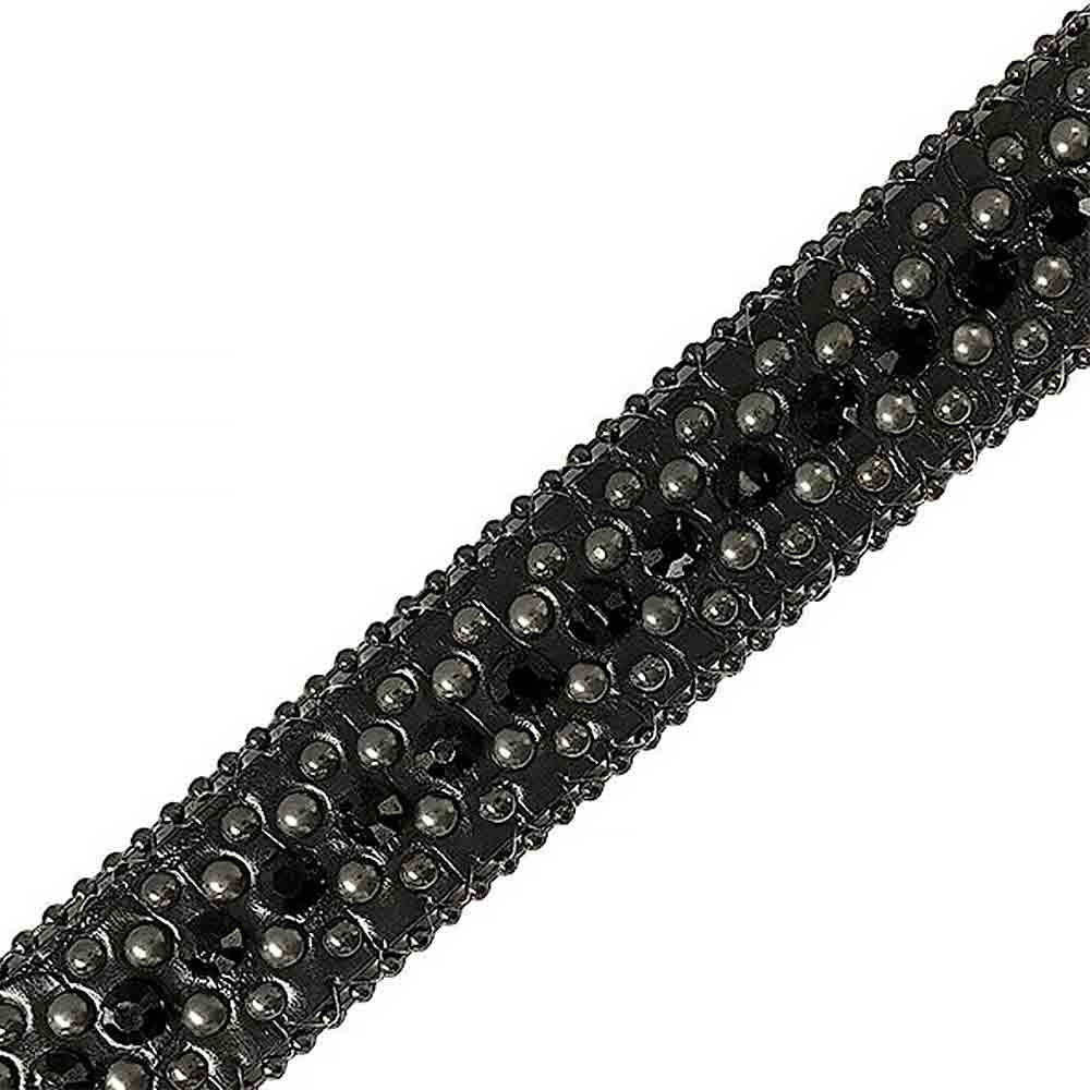 Black With Studs And Black Stones Studded Rhinestones Belts