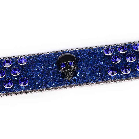 Blue Strap With Purple Studded Rhinestone Belt
