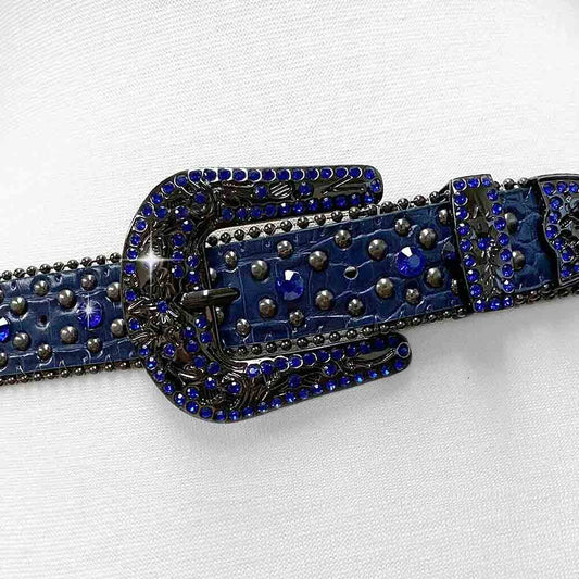 Blue With Studs And Blue Stones Studded Rhinestones Belts