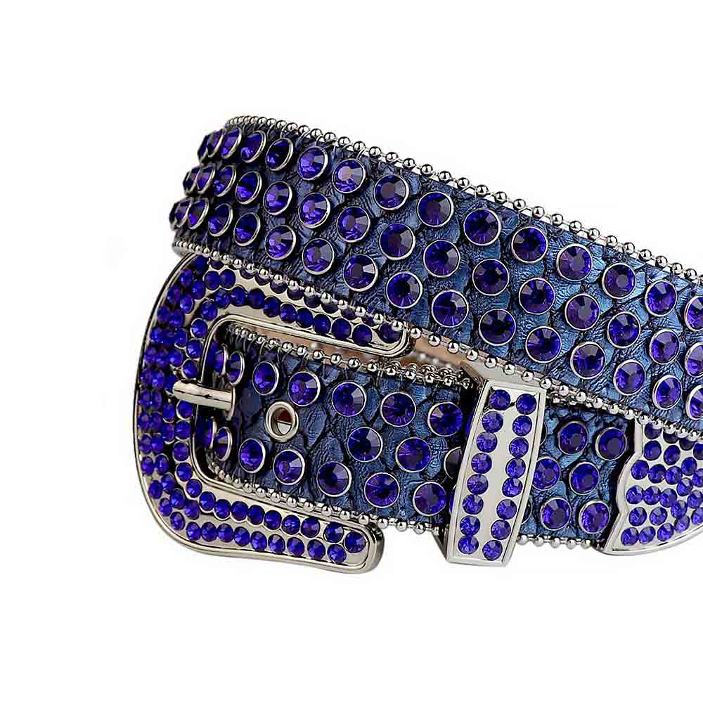 Blue Strap With Blue Studded Rhinestone Belt