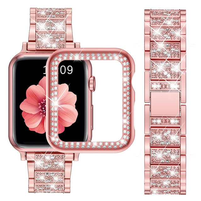 Apple Watch Case With Rhinestone Strap