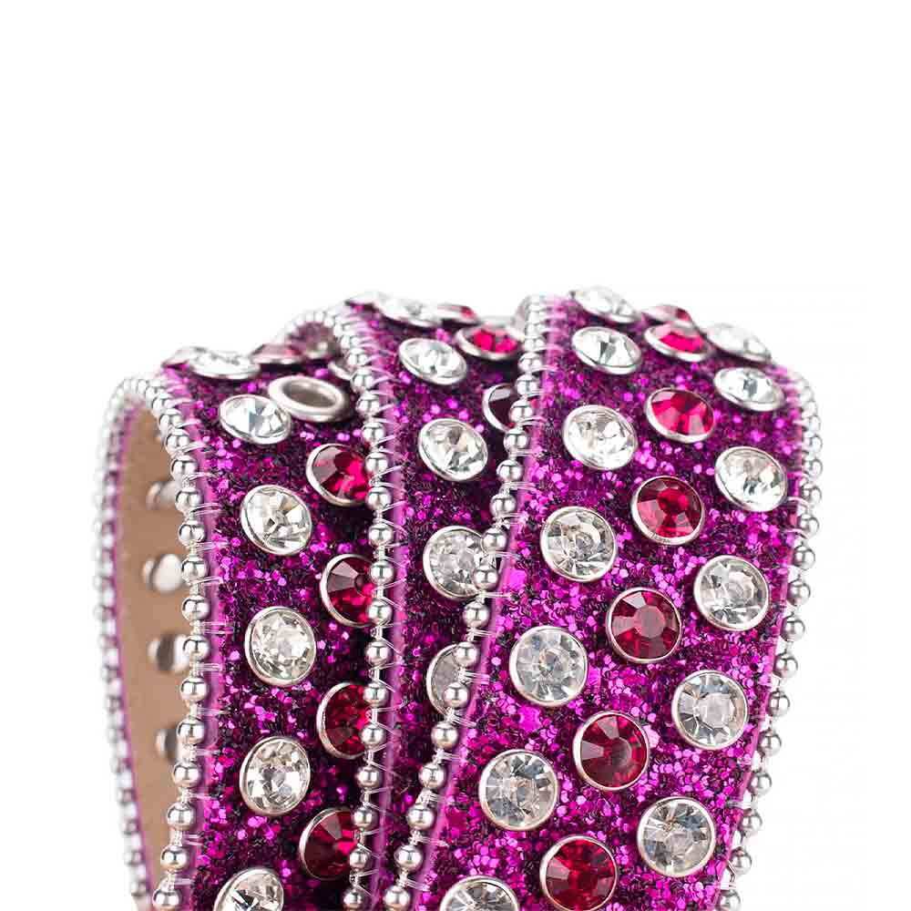 Hot Pink Strap With Pink & Diamond White Studded Rhinestone Belt
