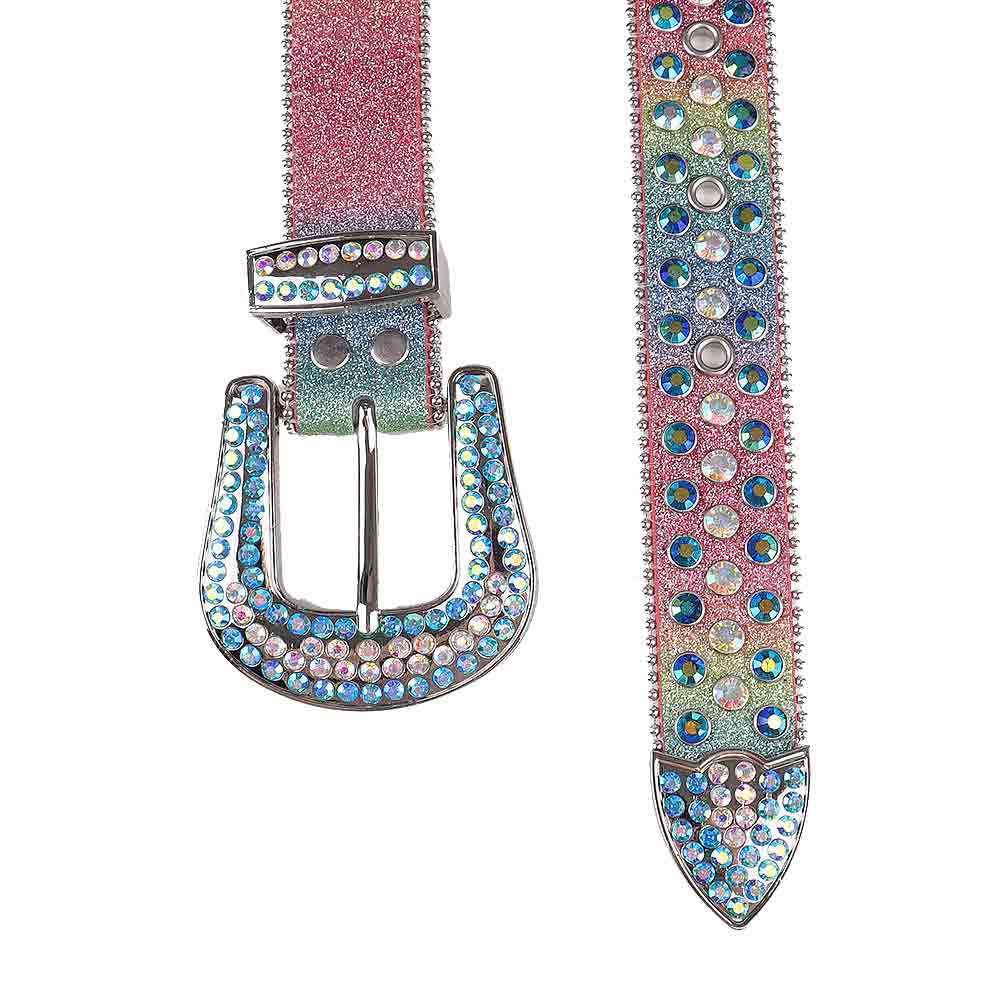 Multi Strap With Multi & Blue Studded Rhinestone Belt