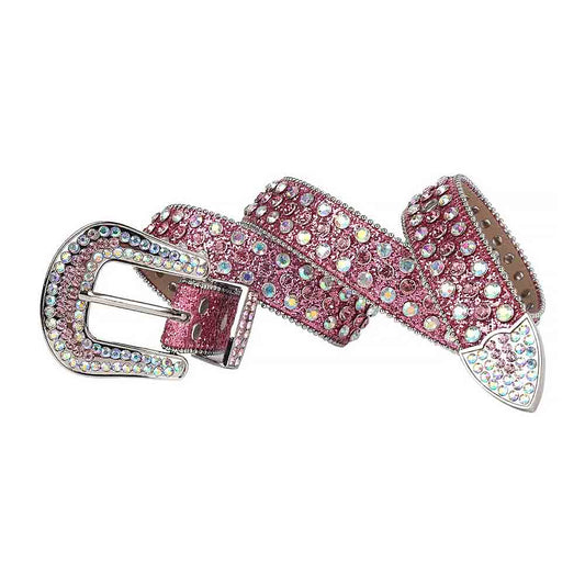 Pink Strap With Pink & Multi Color Studded Rhinestone Belt
