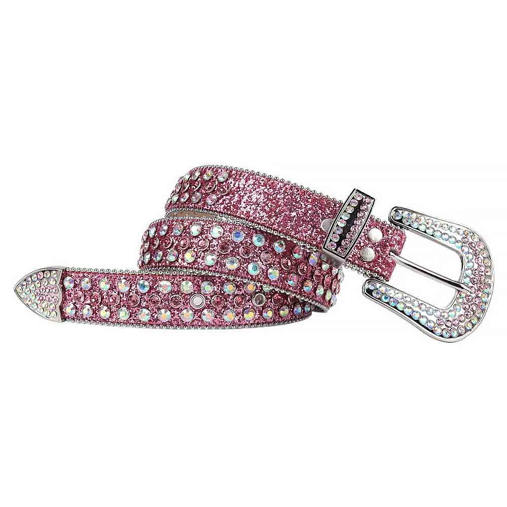 Pink Strap With Pink & Multi Color Studded Rhinestone Belt