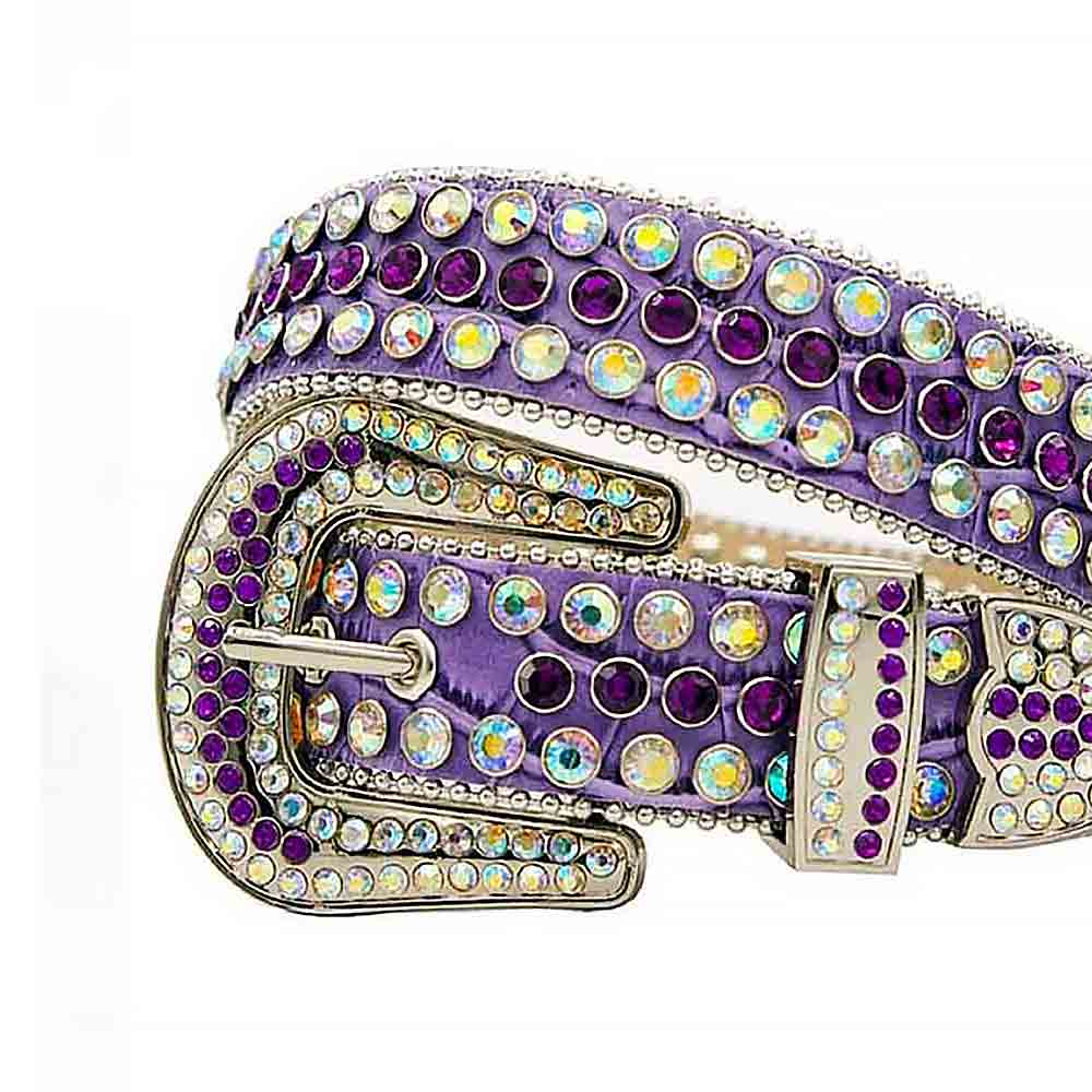 Purple Strap With Multi & Purple Studded Rhinestone Belt