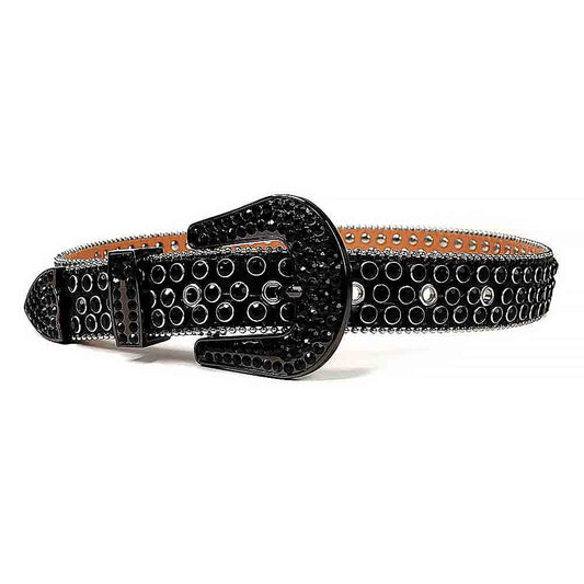 Real Black Rhinestone Belt
