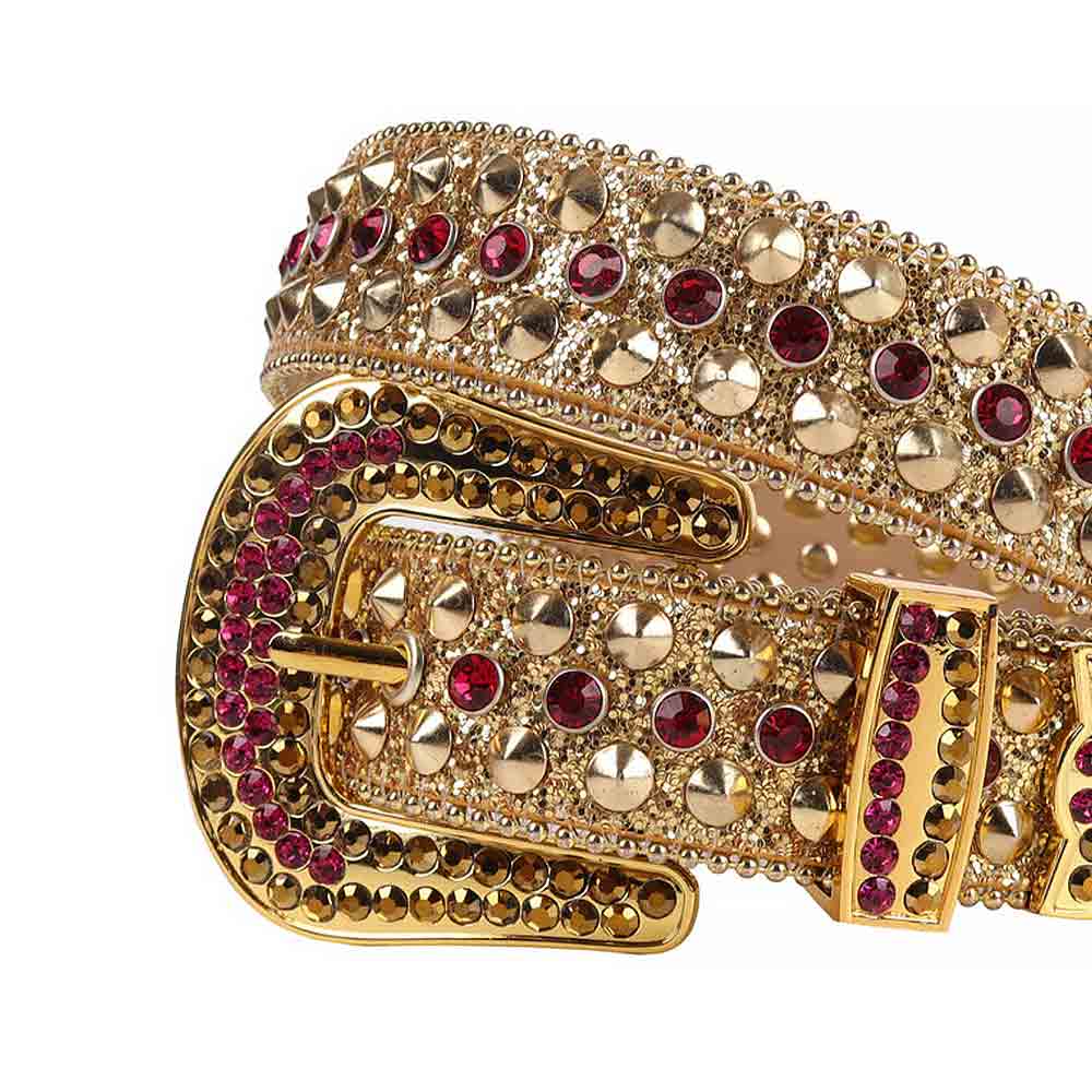 Rhinestone Gold belt and Purple Crystal Diamonds with Gold Buckle Studded with Purple & Gold Crystal Diamonds Rhinestones