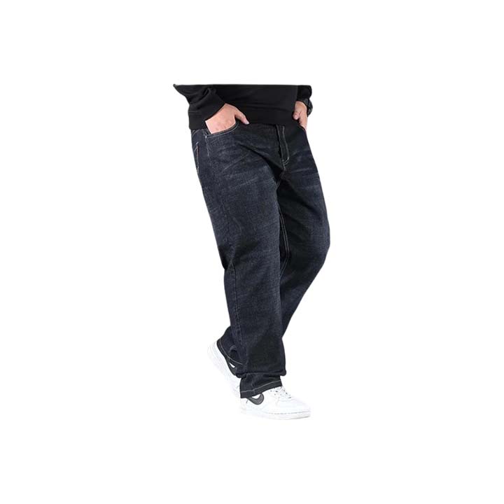 Men's Black High Waist Baggy Denim Jeans