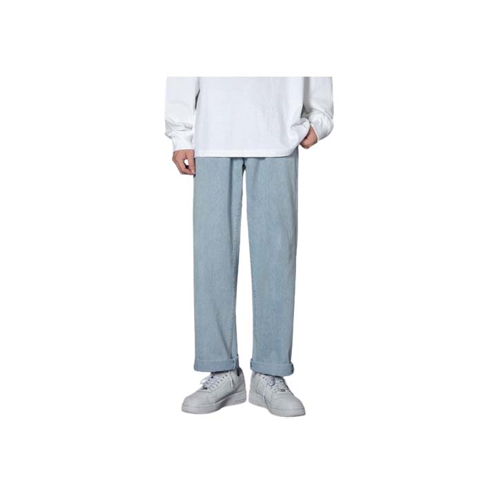 Men's Light Blue Straight Fit Denim Jeans