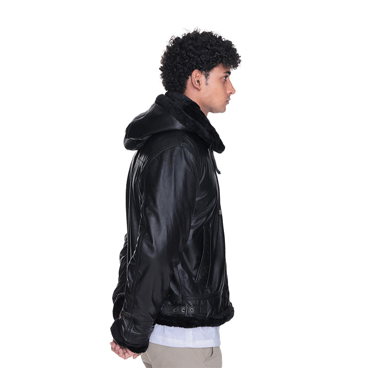 Buck B3 Black Leather Bomber Jacket – Rhinestone Belt Store