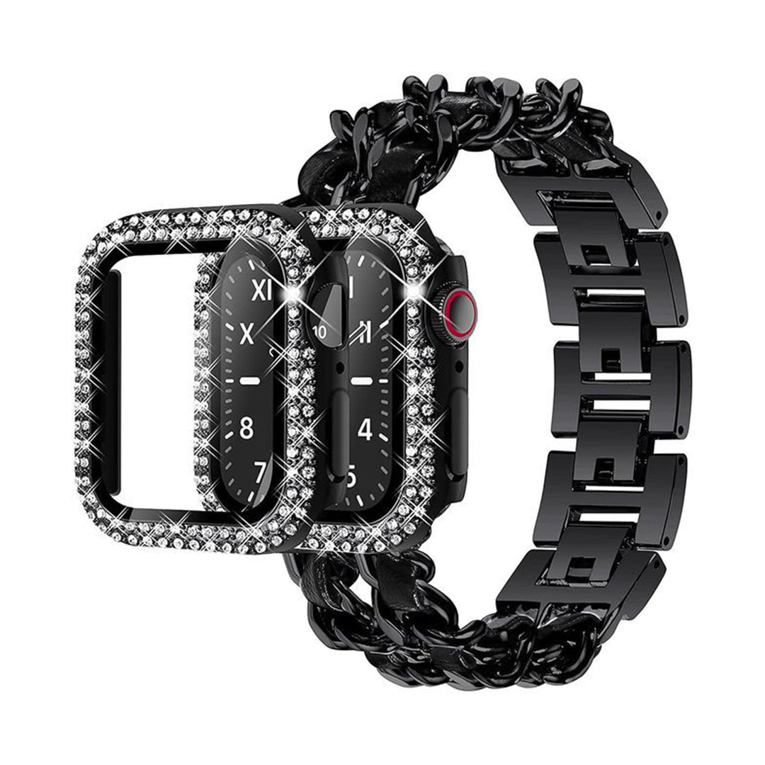 Rhinestone Stainless Steel Case + Strap Apple Watch Band