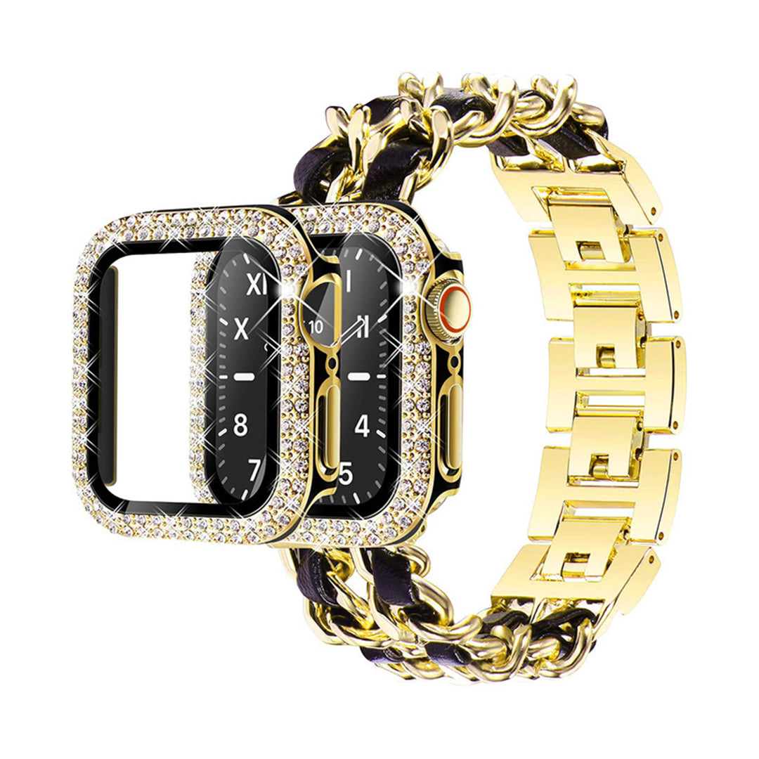 Rhinestone Stainless Steel Case + Strap Apple Watch Band