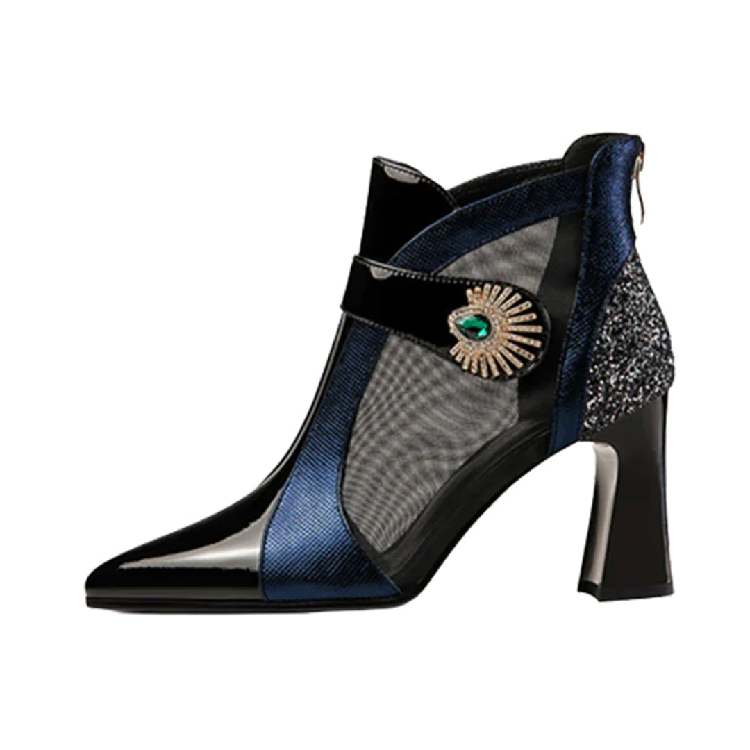 Women's Mesh Breathable Heel Style Rhinestone Shoe