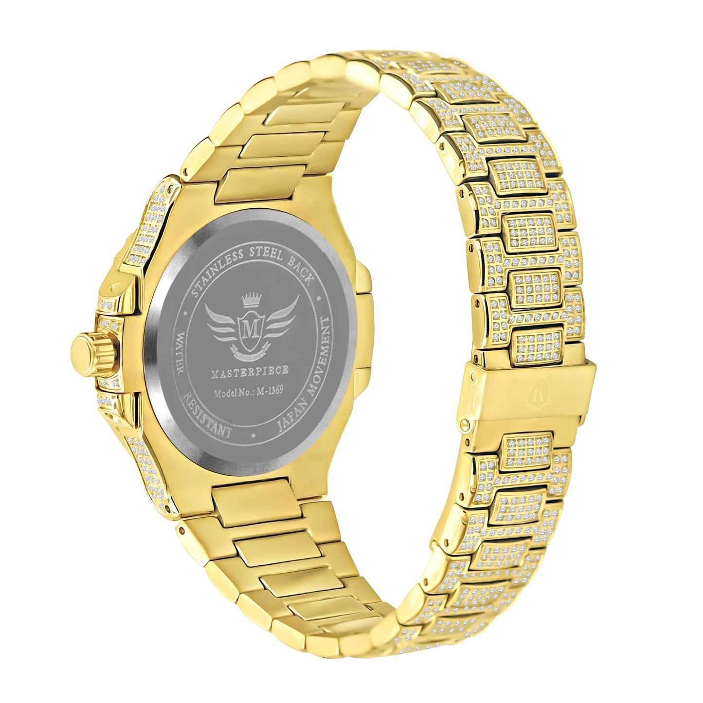 Men's Roman Style CZ Stainless Steel Watch