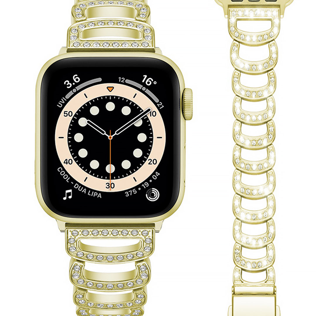 Crystal Studded Rhinestone Metal Watch Band