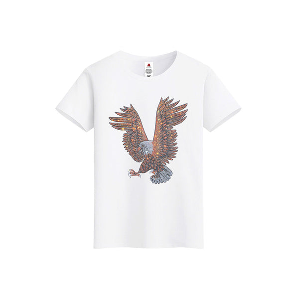 Men's Rhinestone 3D Hawk T-Shirt