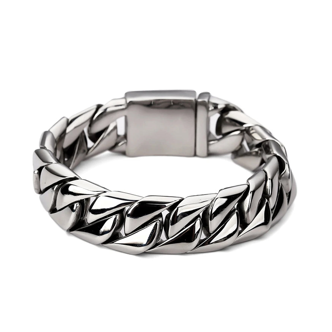Hip Hop Fashion Trendy Steel Silver Bracelet