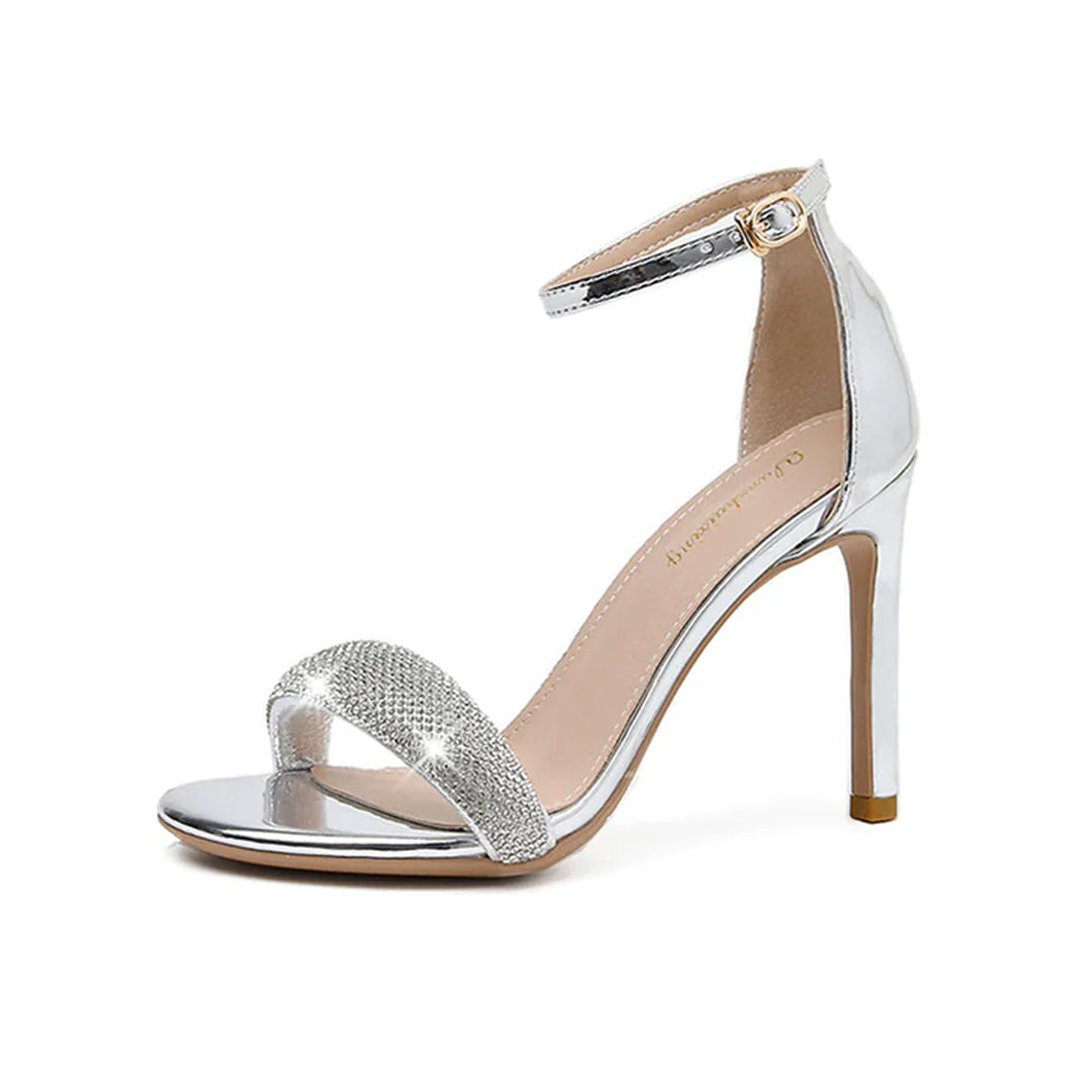 Women's High Quality Open Toe Ankle Strap Pencil Heel Sandal