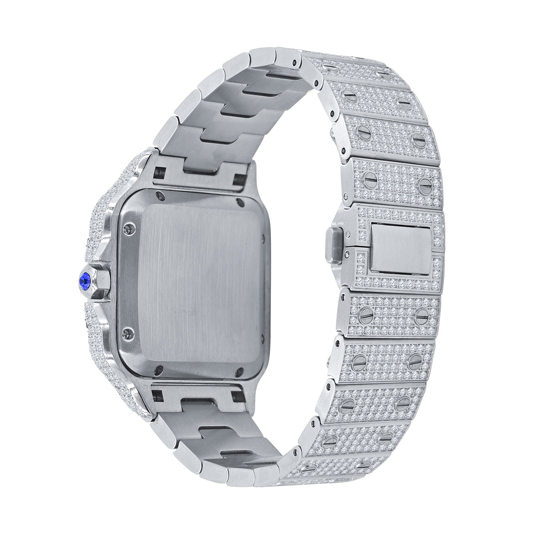 Men's Full Iced Out Crystal Square Shape Hip Hop Watch