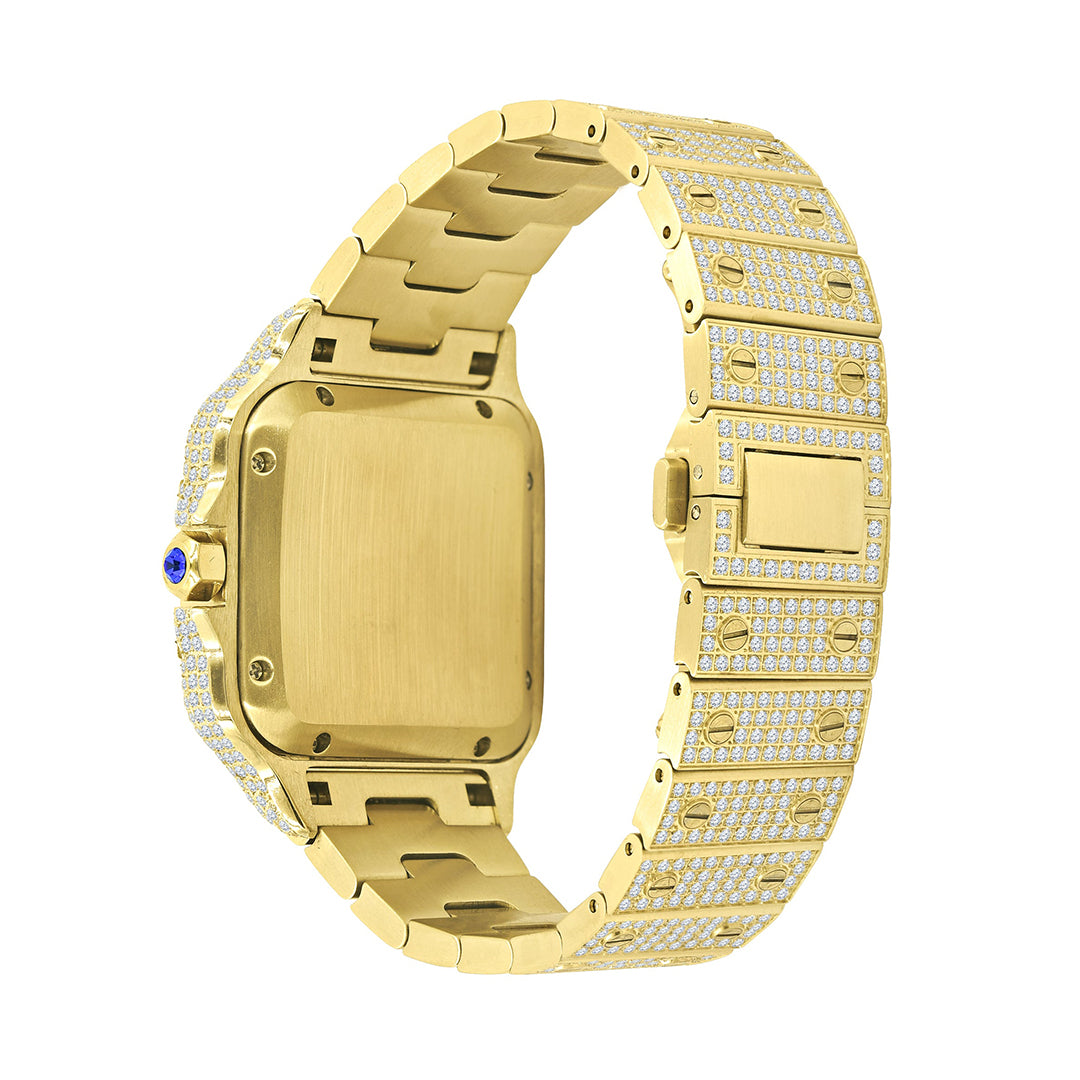 Men's Full Iced Out Crystal Square Shape Hip Hop Watch