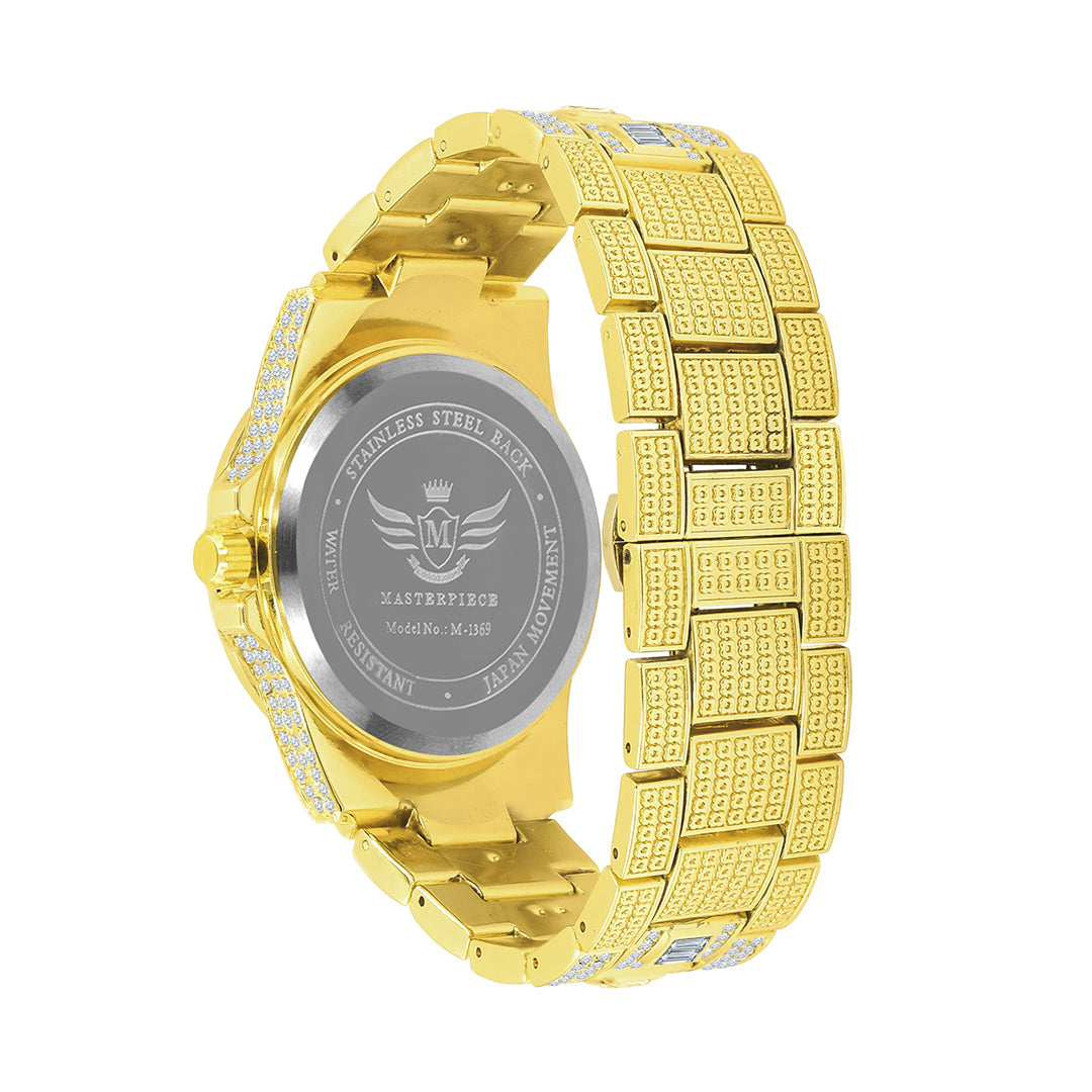 Men's Hip Hop Fashion Gold Metal Watch