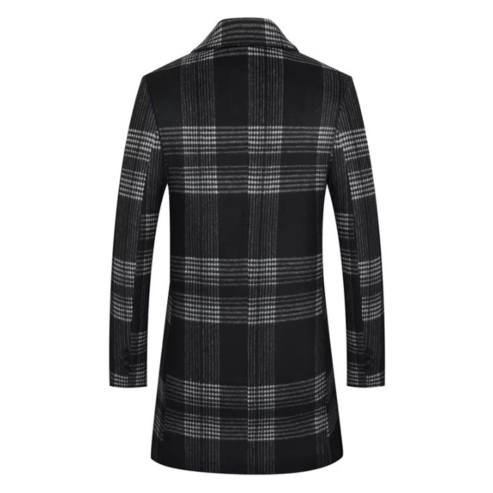 Men's Winter Plaid Wool Coat