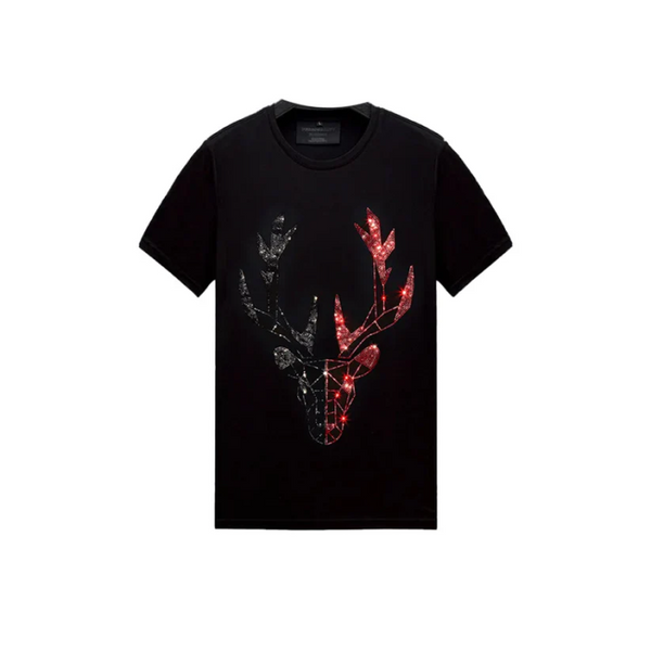 Rhinestone Bling Deer Print T-shirt