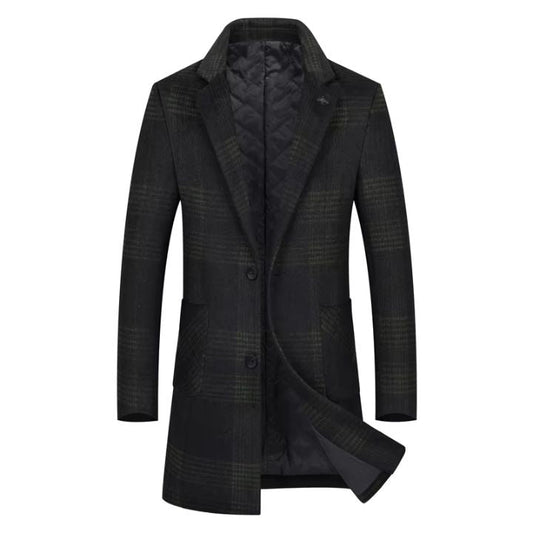 Men's Winter Plaid Wool Coat