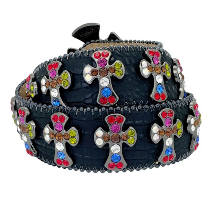 Multicolor Rhinestone Cross Belt