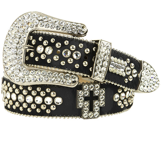Rhinestone Studded Western Cross Belt