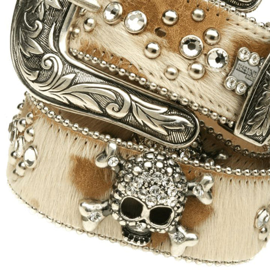 Western Skull Rhinestone Belt