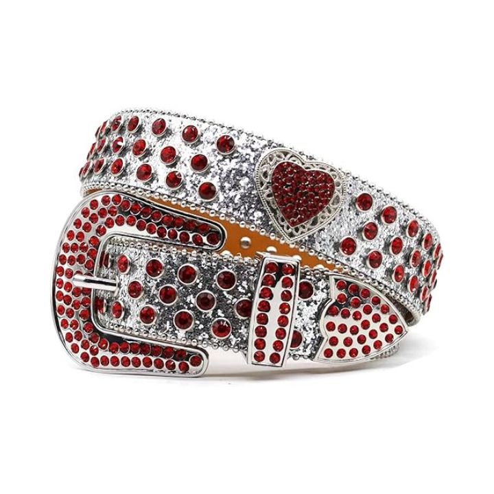 Men's Luxury Rhinestone Belt Diamond Studded Punk Rock Style