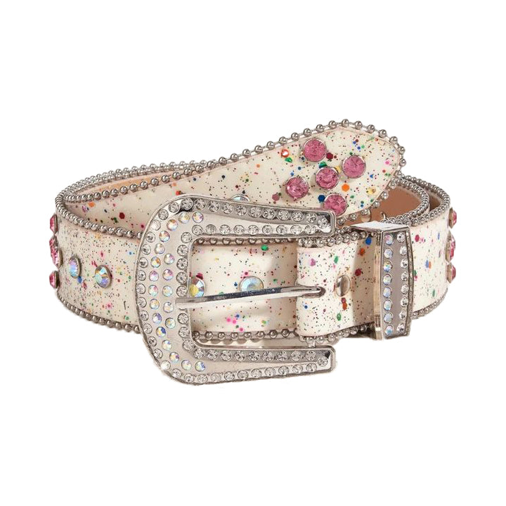 Western Rhinestone Belt A Statement of Elegance with Rainbow Colors