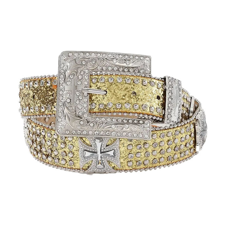 Gold Rhinestone Western Cross Belt