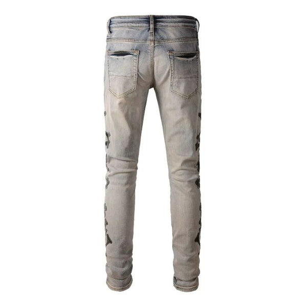 Men's Classical Slim Fit Ripped Distressed Blue Jeans